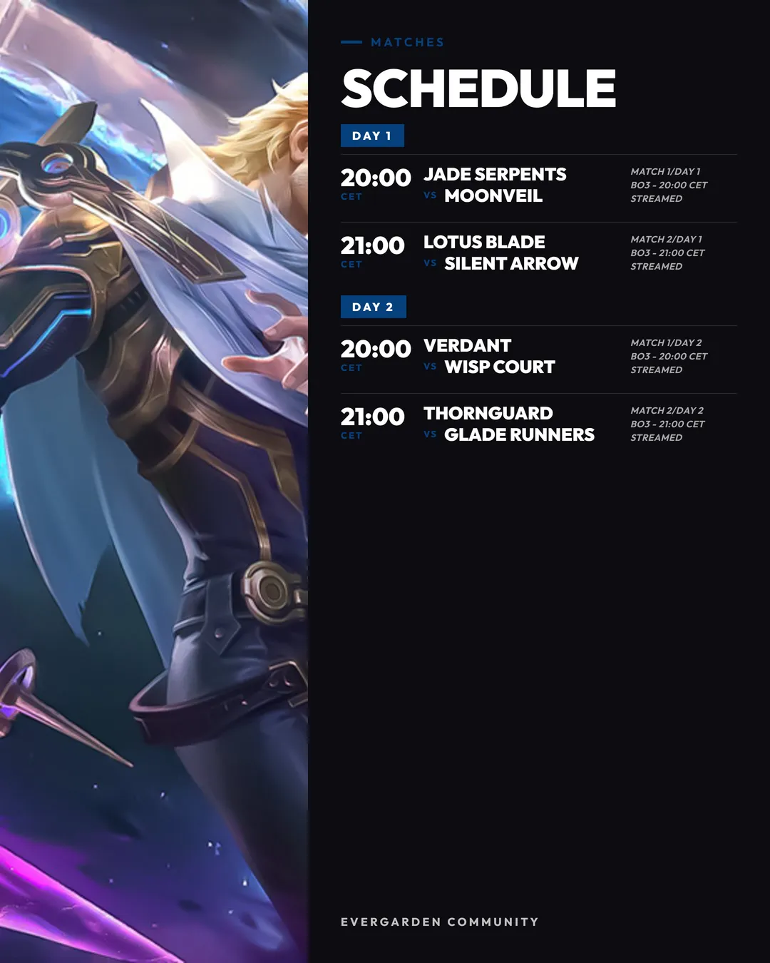 Schedule · Side panel