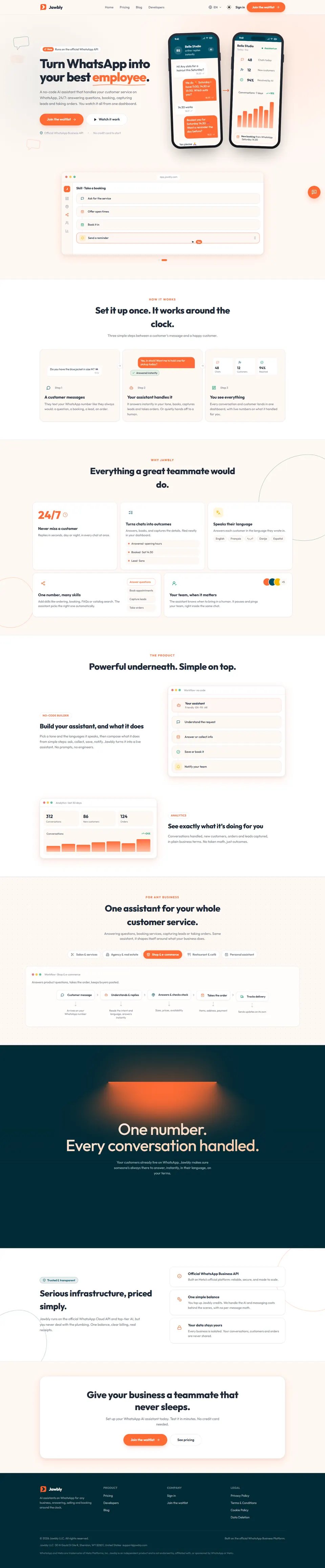 The whole jawbly.com home page