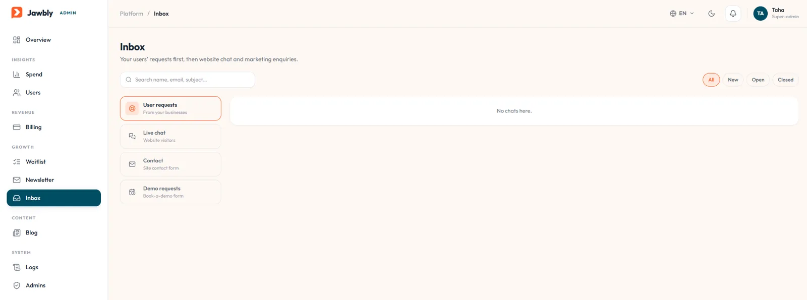 Shared support inbox