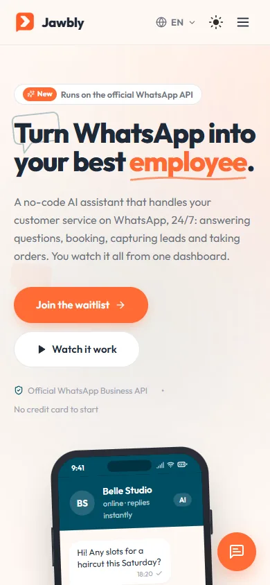 jawbly.com on a phone
