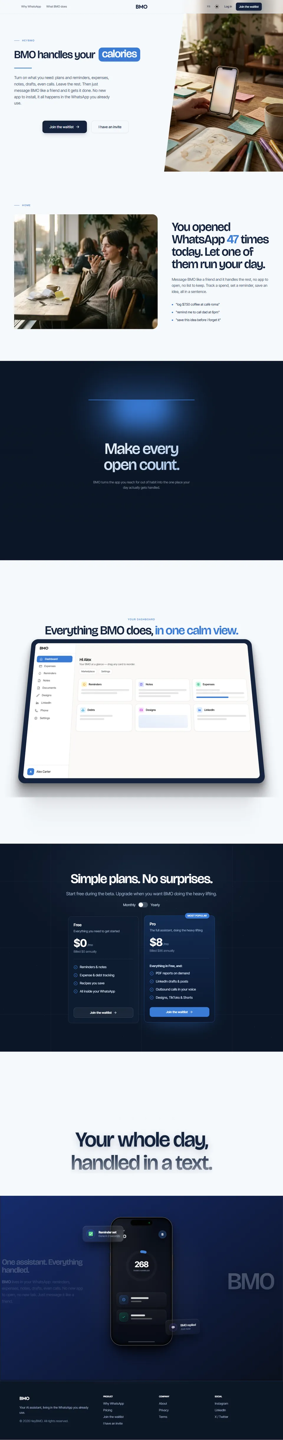 The whole heybmo.com home page